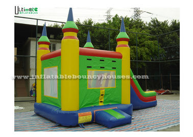 Bright Colored Small Inflatable Bouncy Castle With Slide  for Children