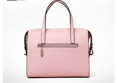 Pink Color Fashion Ladies Handbags , PU handbag with shoulder belt OEM ODM