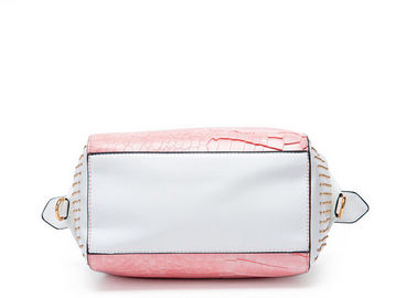 Pink and white Fashion Ladies Handbags with full rivet decoration