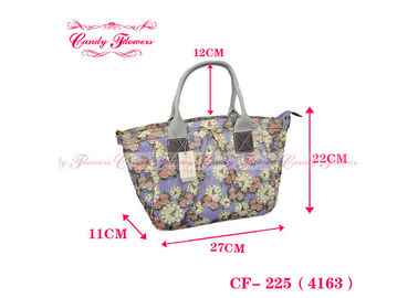 Fashionable Ladies Floral Print Handbags , Clock Pattern Women Hand Bag