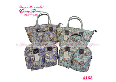 Fashionable Ladies Floral Print Handbags , Clock Pattern Women Hand Bag