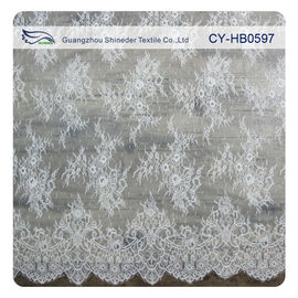 Fashion Nylon Stretch Eyelash Ruffled Lace Trim / Embroidered Lace Fabric