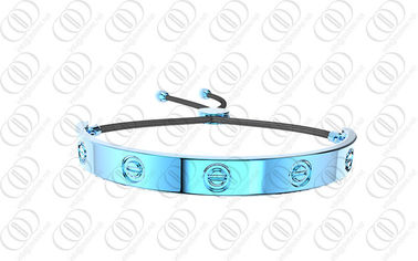 Blue Plated 316L Stainless Steel Bangle For Lady  , stainless steel mens bracelet