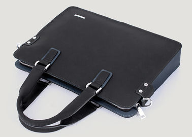 Classical Microfiber PU leather Mens Business Briefcases with full nylon lining