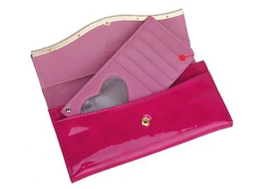 Bright shiny coating PU surface Wallet with brilliant diamond decoration