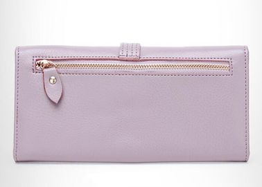 Female Cow leather multi card Wallets And Purses with zipper pocker on back