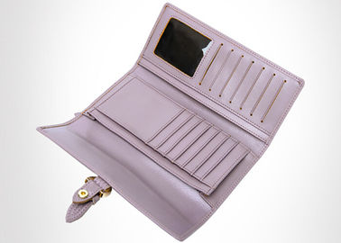 Female Cow leather multi card Wallets And Purses with zipper pocker on back