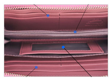 Metal hook wrist strap Pink wallets And Purses with corrosion resistant alloy hardware