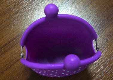 Fashion polka dots silicone coin wallet pochi purse with different colors OEM