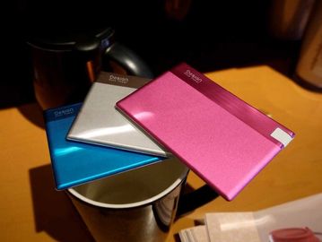 portable Credit Card Power Bank aluminum Wallet mobile charger for samsung galaxy note