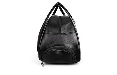 Black PU leather trolley travel bag , businessmen wheeled luggage bags