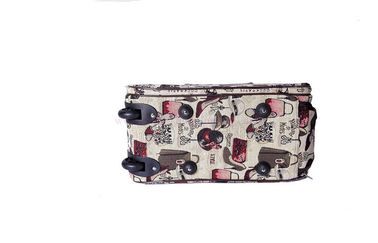 Jute fabric 18 inch trolley travel bag for ladies , Large internal capacity