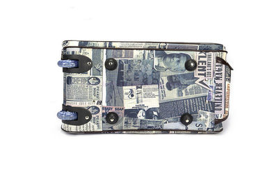 PVC fabric Large trolley travel bag newspaper patterned for business travel