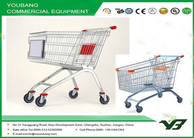 Easy moving Chrome Supermarket Shopping Trolley Carts With Safety Belt