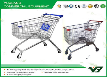 Easy moving Chrome Supermarket Shopping Trolley Carts With Safety Belt