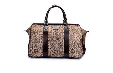 Brown dirty - resistance large internal capacity cloth travel bag with two small wheels