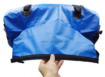 Special opening blue 600D PVC waterproof duffel bag for travelling / rafting