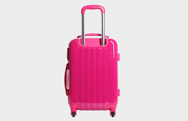 Fashionable Pink Mirror Surface Womens Trolley Luggage Bags with Aluminum Alloy Rod
