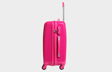 Fashionable Pink Mirror Surface Womens Trolley Luggage Bags with Aluminum Alloy Rod